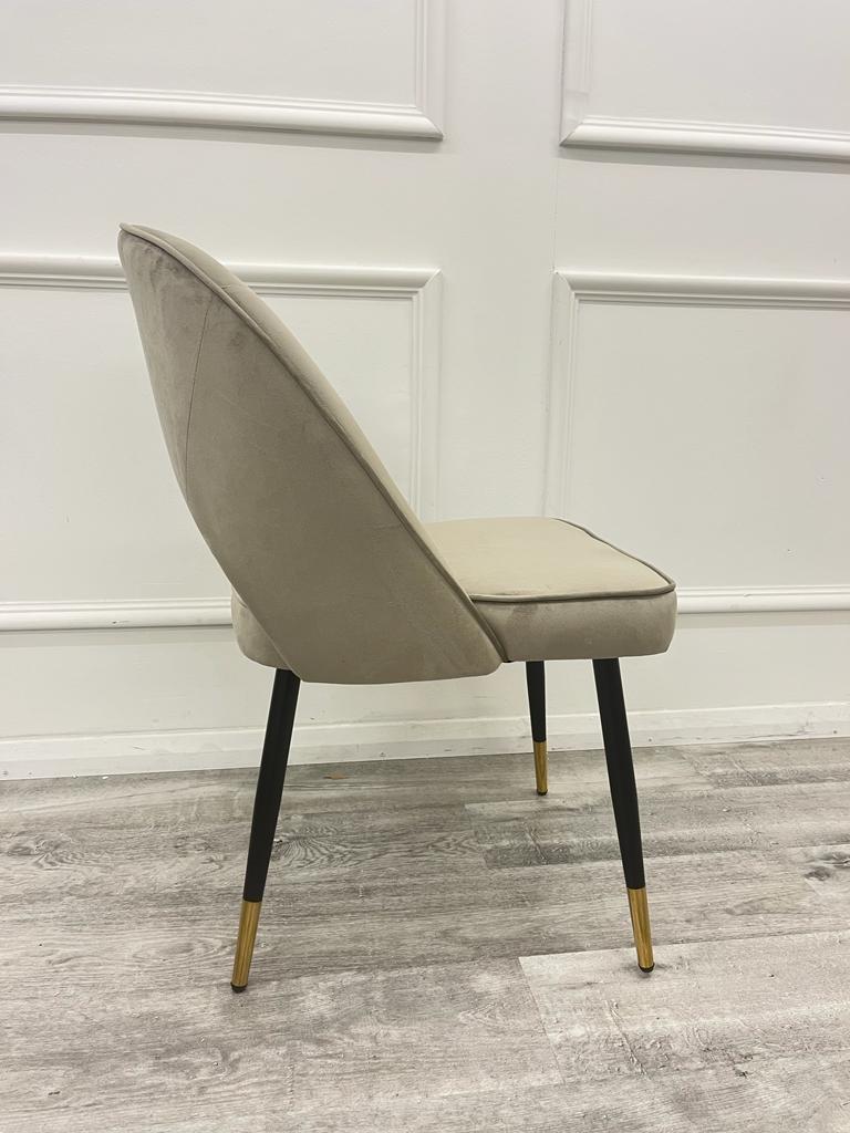 ASTRA LEATHER CHAIR – HIGH QUALITY BLACK LEGS WITH GOLD TIPS