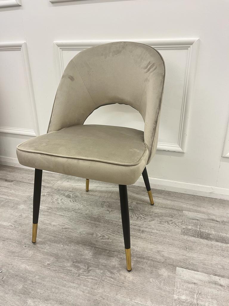 ASTRA LEATHER CHAIR – HIGH QUALITY BLACK LEGS WITH GOLD TIPS