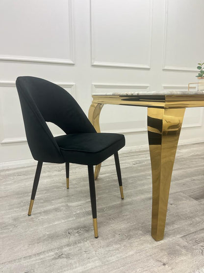 ASTRA LEATHER CHAIR – HIGH QUALITY BLACK LEGS WITH GOLD TIPS – view 29