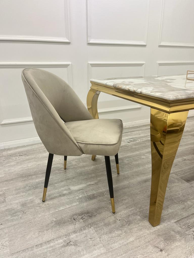 ASTRA LEATHER CHAIR – HIGH QUALITY BLACK LEGS WITH GOLD TIPS – view 4