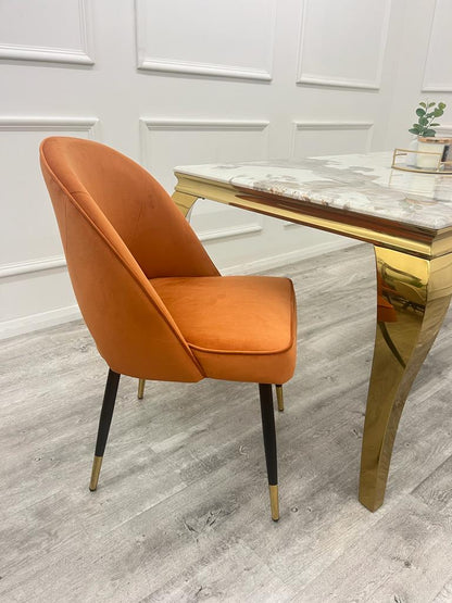 ASTRA LEATHER CHAIR – HIGH QUALITY BLACK LEGS WITH GOLD TIPS