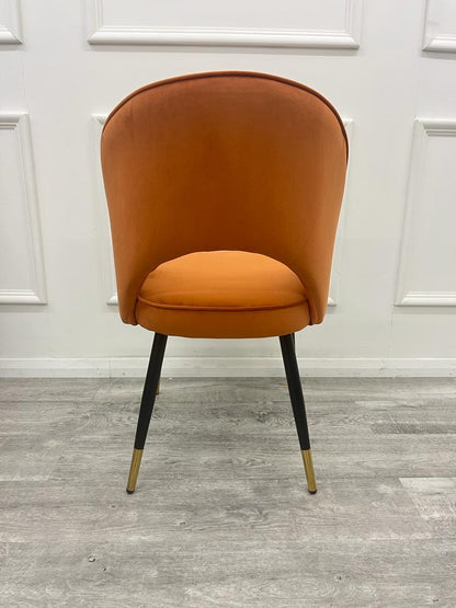 ASTRA LEATHER CHAIR – HIGH QUALITY BLACK LEGS WITH GOLD TIPS