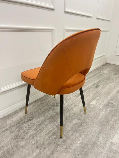 ASTRA LEATHER CHAIR – HIGH QUALITY BLACK LEGS WITH GOLD TIPS