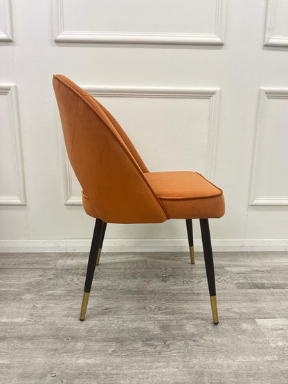 ASTRA LEATHER CHAIR – HIGH QUALITY BLACK LEGS WITH GOLD TIPS