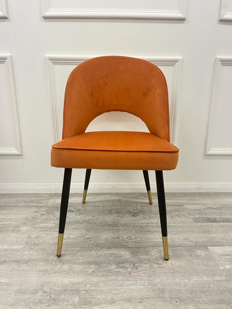 ASTRA LEATHER CHAIR – HIGH QUALITY BLACK LEGS WITH GOLD TIPS
