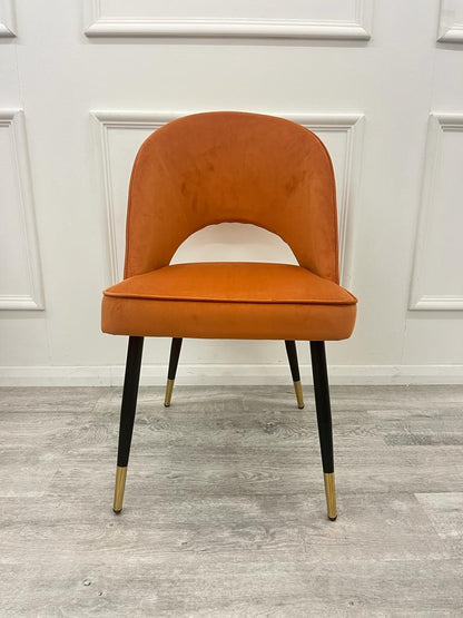 ASTRA LEATHER CHAIR – HIGH QUALITY BLACK LEGS WITH GOLD TIPS
