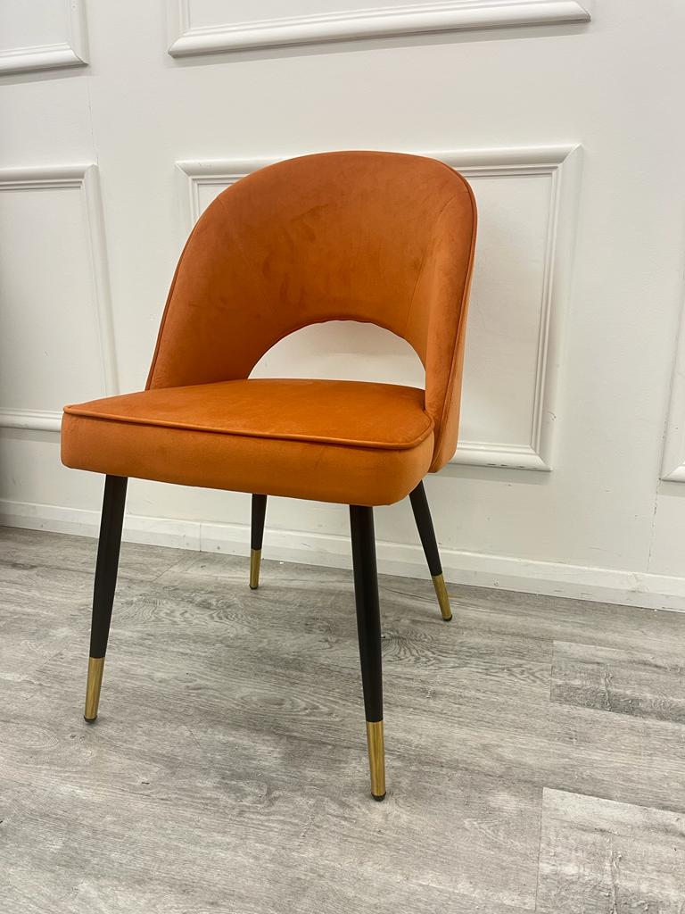 ASTRA LEATHER CHAIR – HIGH QUALITY BLACK LEGS WITH GOLD TIPS