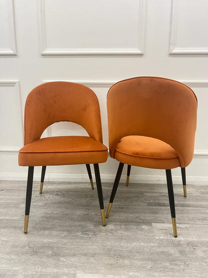 ASTRA LEATHER CHAIR – HIGH QUALITY BLACK LEGS WITH GOLD TIPS