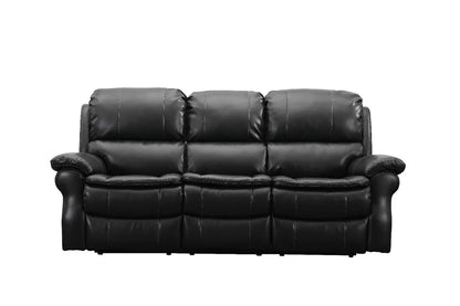 Abbey Reclining Sofas In Bonded Black Real Leather