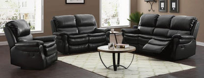 Abbey Reclining Sofas In Bonded Black Real Leather – view 4