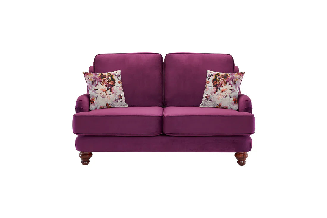 Alicante Purple Fabric High Sofa For Elderly Handmde Monaco Amethyst Set With Wooden Legs