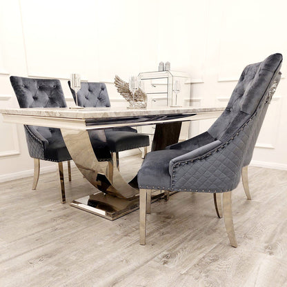 Louis Chrome 1.8m Dinning Table Set