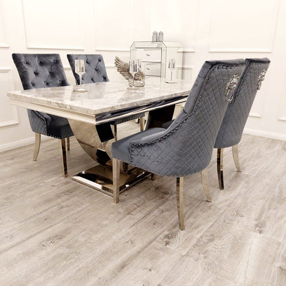 Louis Chrome 1.8m Dinning Table Set