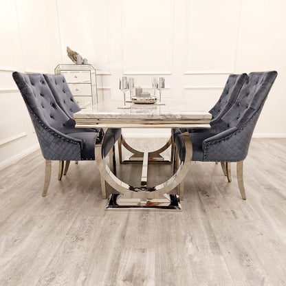 Louis Chrome 1.8m Dinning Table Set