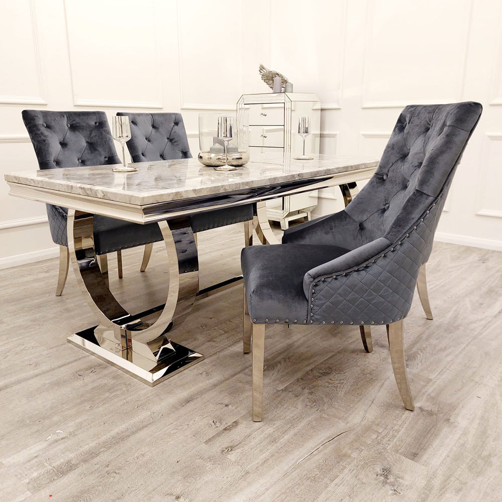 Louis Chrome 1.8m Dinning Table Set