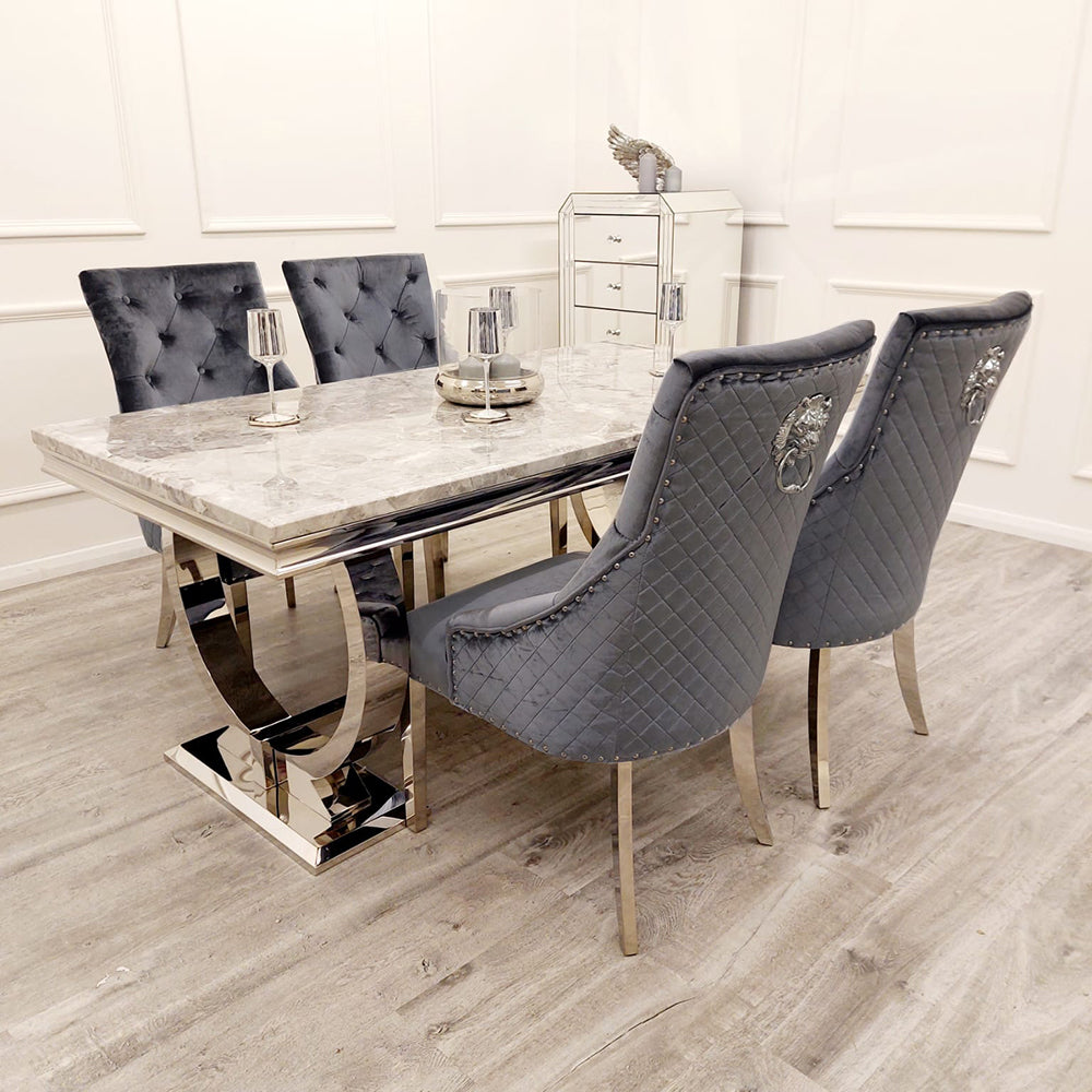 Louis Chrome 1.8m Dinning Table Set