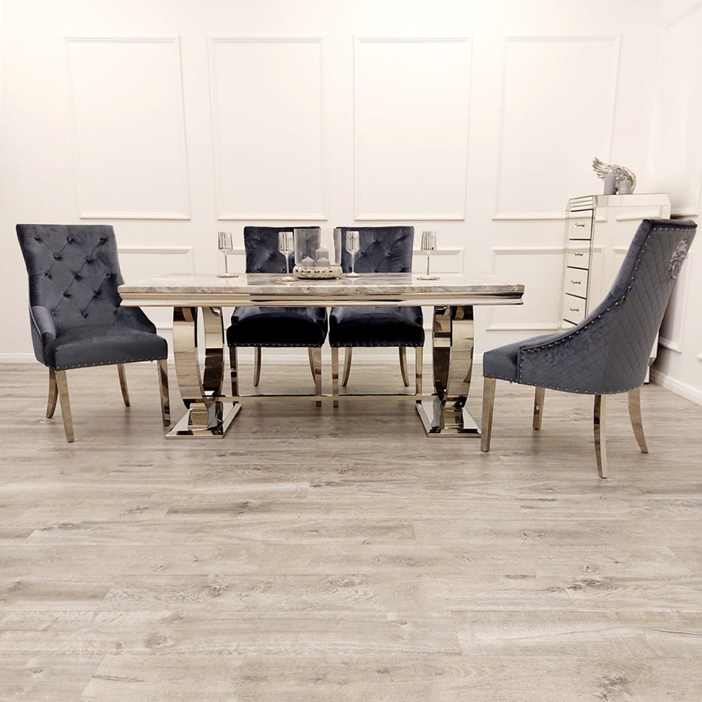 Louis Chrome 1.8m Dinning Table Set