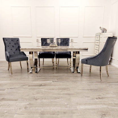 Louis Chrome 1.8m Dinning Table Set
