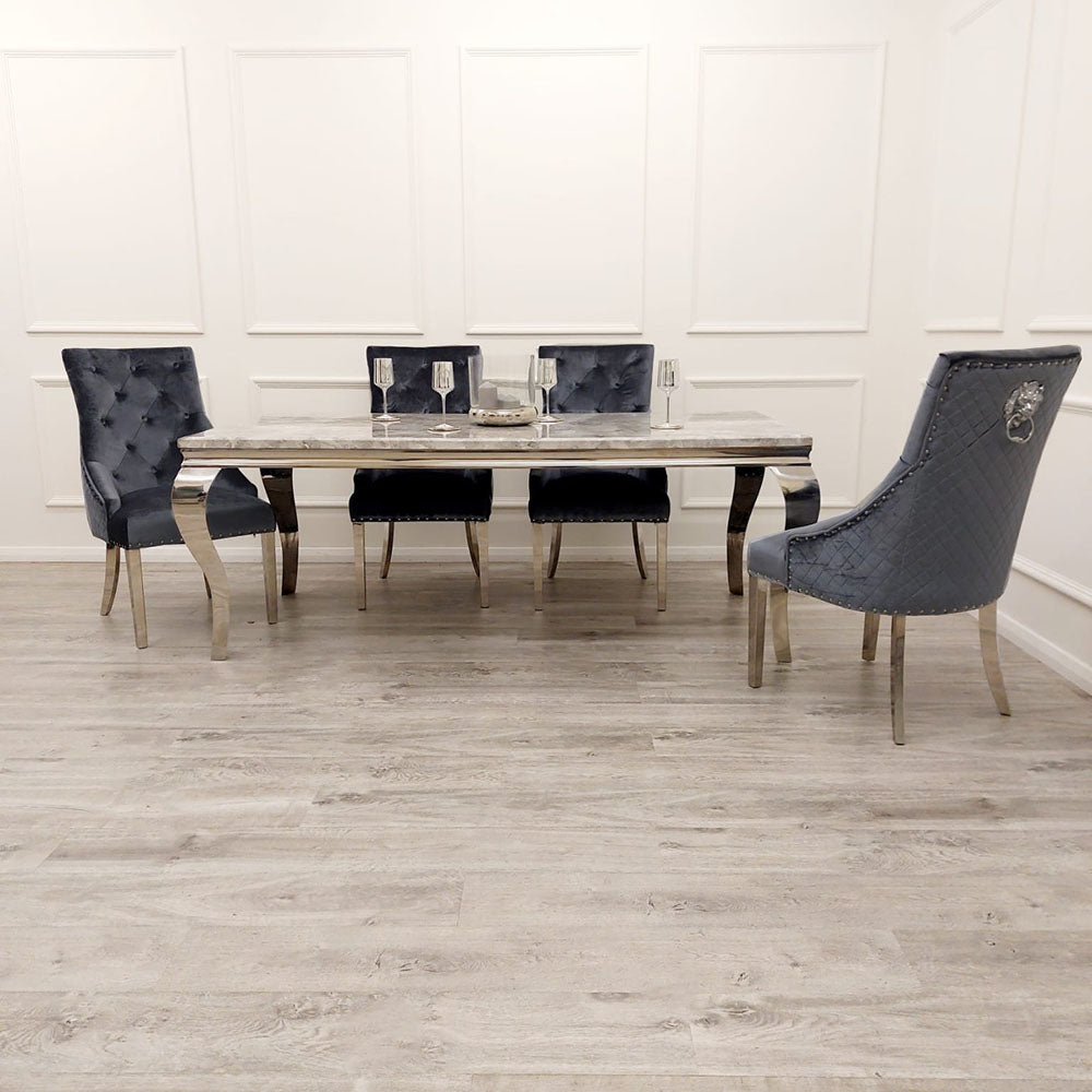Louis Chrome 1.8m Dinning Table Set