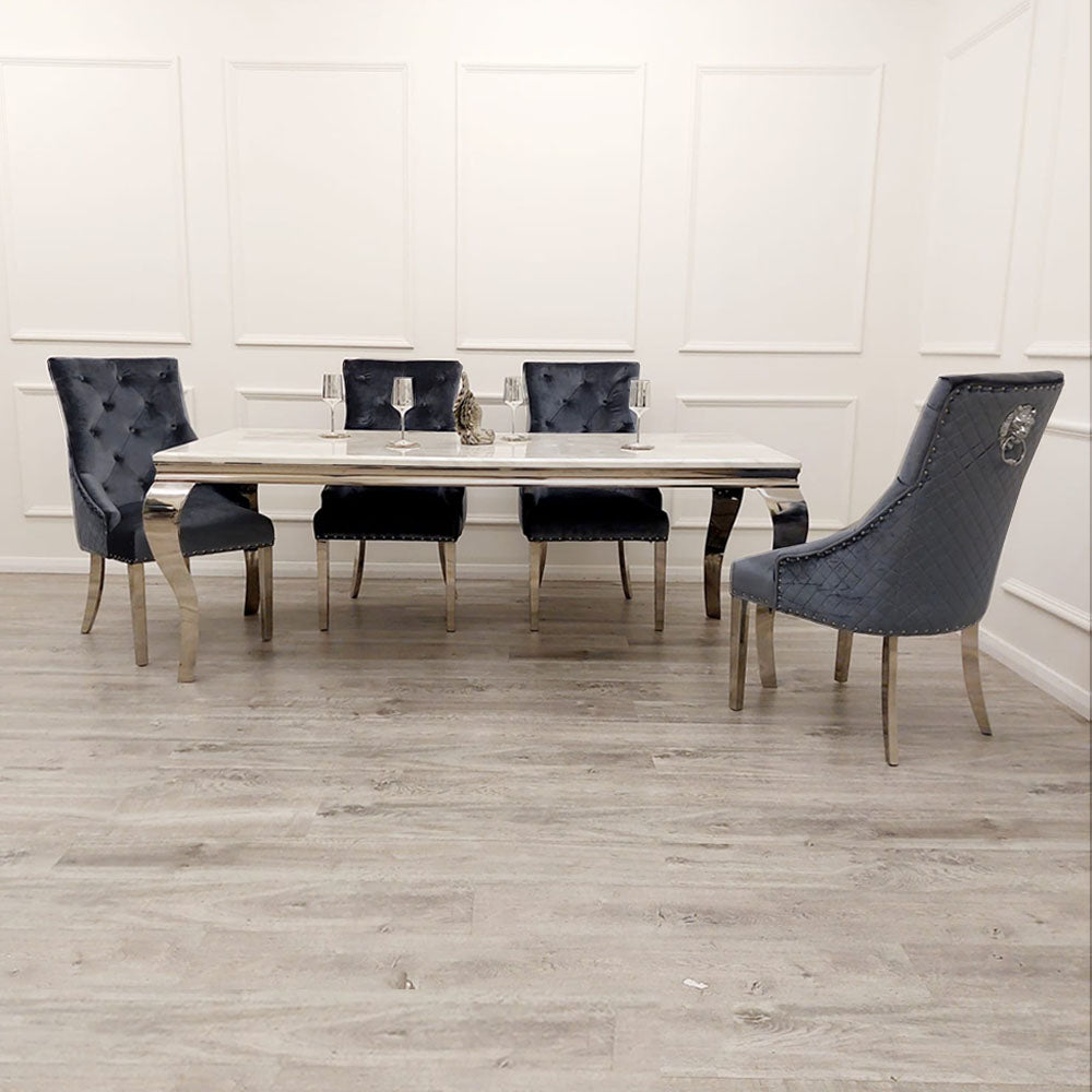 Louis Chrome 1.8m Dinning Table Set