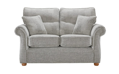 Boston Elegant Tweed Grey Fabric Sofa For Elderly People With Round Wooden Legs