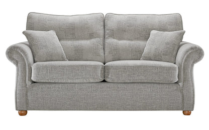 Boston Elegant Tweed Grey Fabric Sofa For Elderly People With Round Wooden Legs