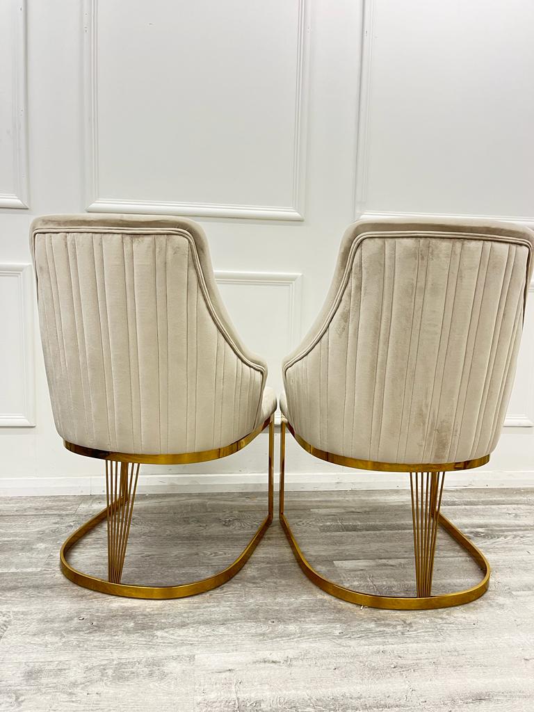 CHELMSFORD VELVET DINING CHAIR GOLD – view 22