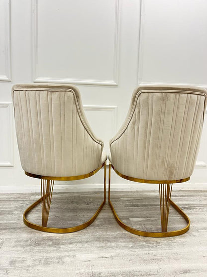 CHELMSFORD VELVET DINING CHAIR GOLD – view 22