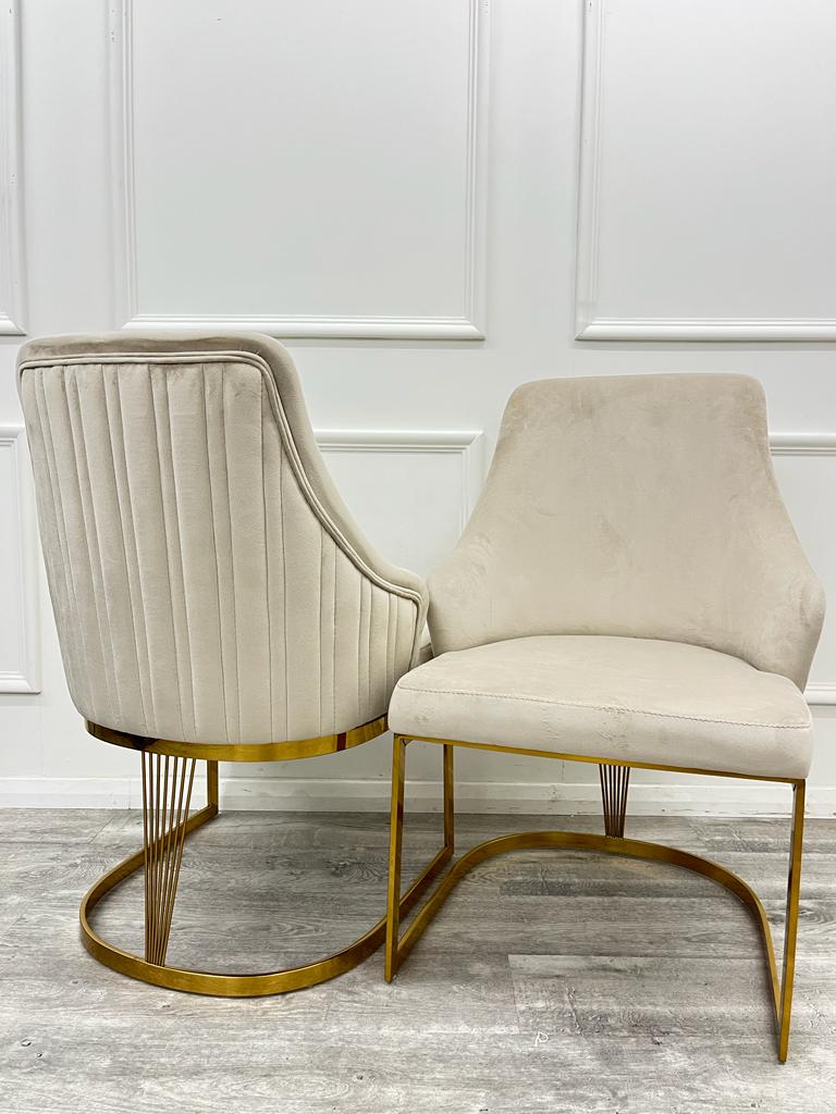 CHELMSFORD VELVET DINING CHAIR GOLD – view 2