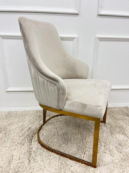 CHELMSFORD VELVET DINING CHAIR GOLD – view 6