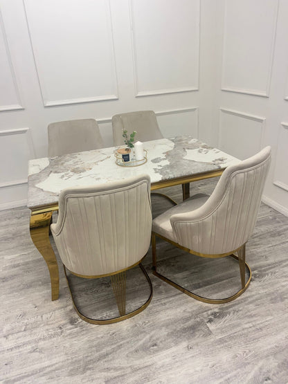 CHELMSFORD VELVET DINING CHAIR GOLD
