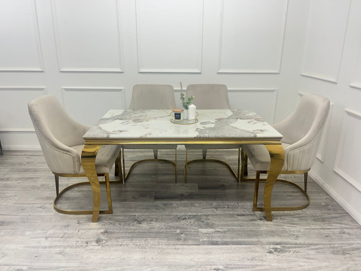 CHELMSFORD VELVET DINING CHAIR GOLD – view 19