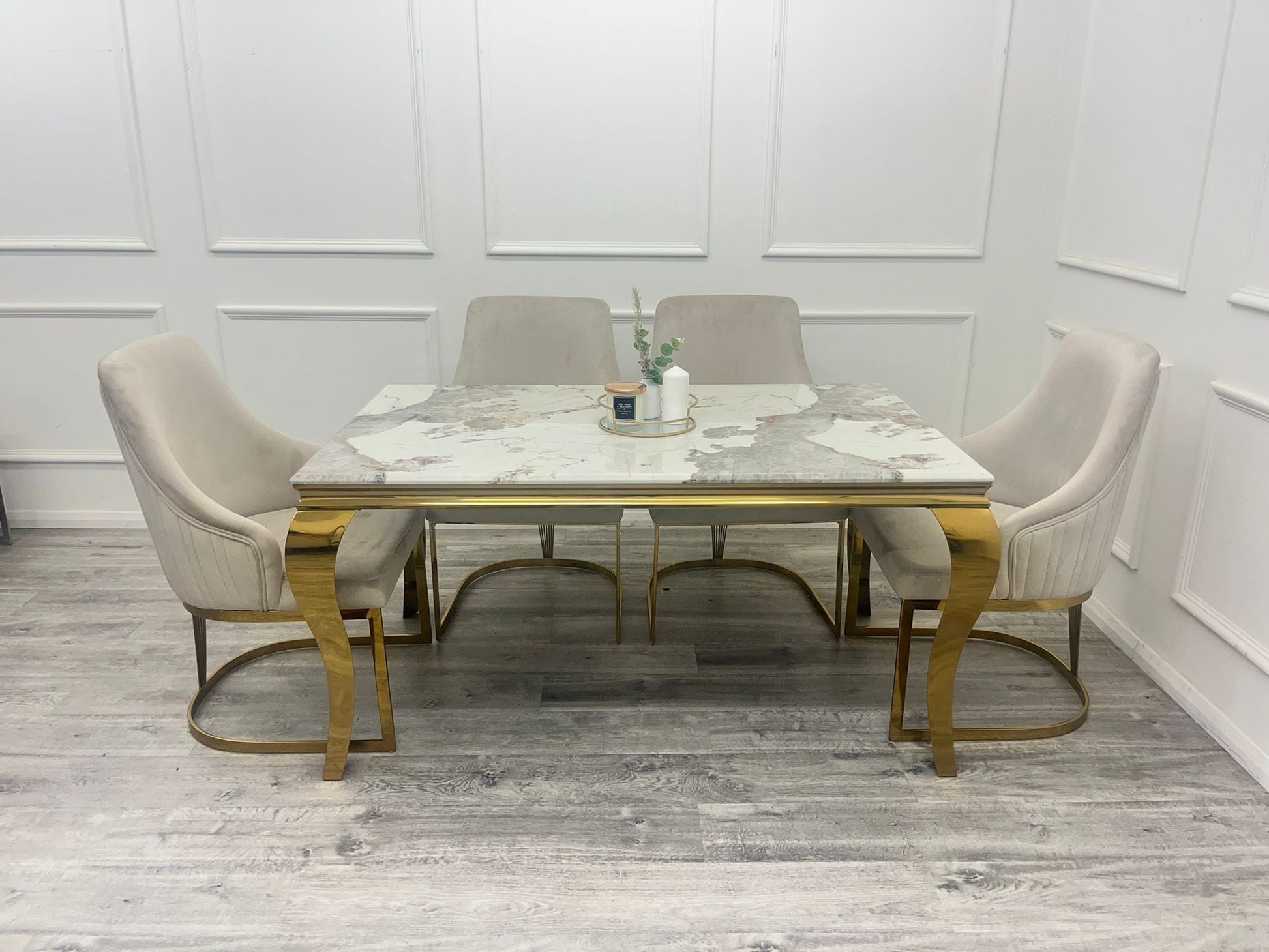 CHELMSFORD VELVET DINING CHAIR GOLD – view 19