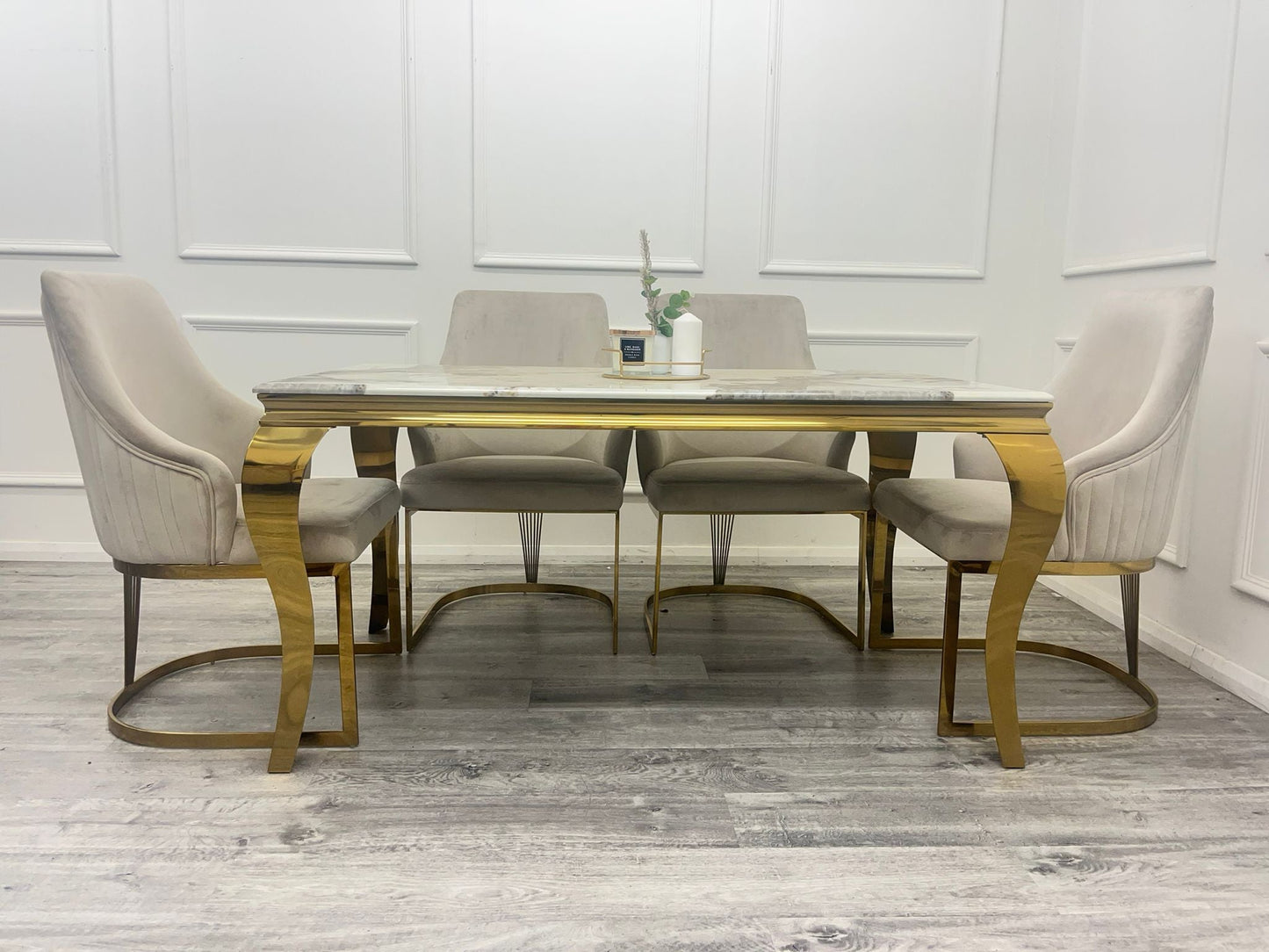 CHELMSFORD VELVET DINING CHAIR GOLD – view 20