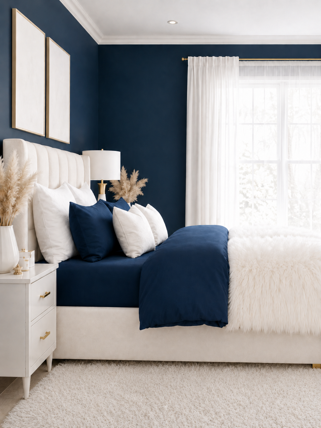 Marylebone Panelled Ottoman Storage Bed – Ivory shown from the side in a styled bedroom