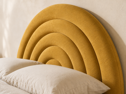 Tetbury — mustard velvet ottoman bed with an arched headboard (view 8)