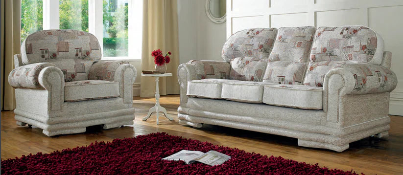 Claudette Genuine Henley Range English Rose Real Fabric Sofas Couches For Elderly – view 4