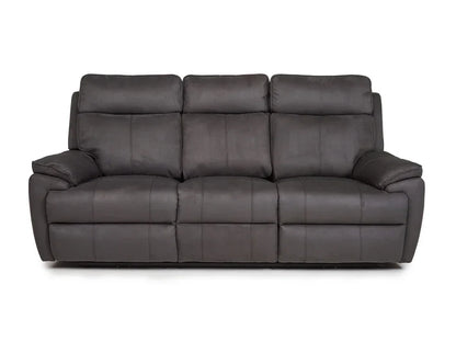 Continental Electric Reclining Grey Fabric Suede Sofas – view 3