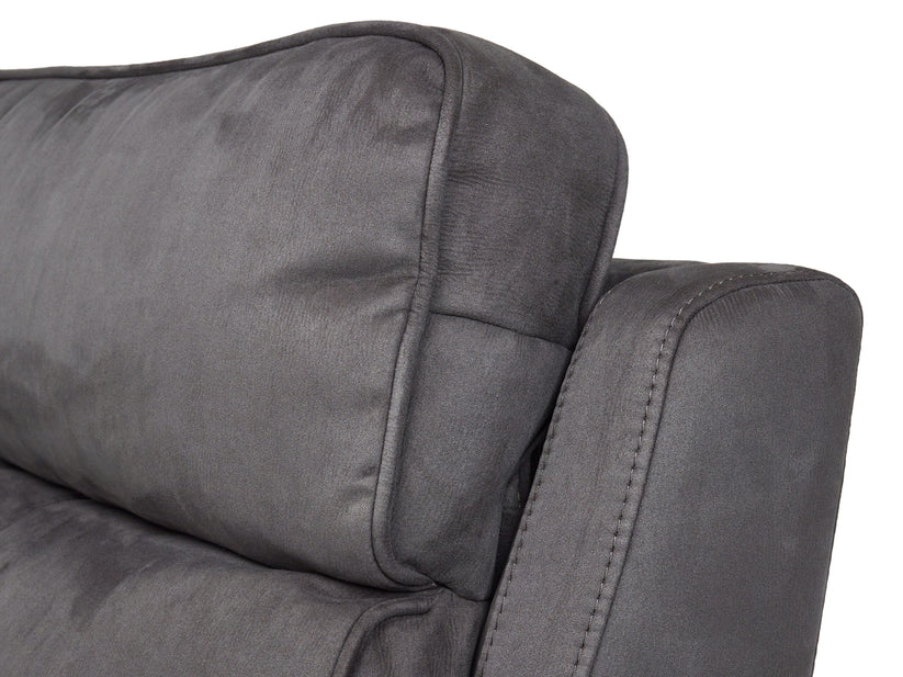 Continental Electric Reclining Grey Fabric Suede Sofas – view 4