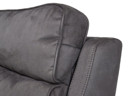 Continental Electric Reclining Grey Fabric Suede Sofas – view 4