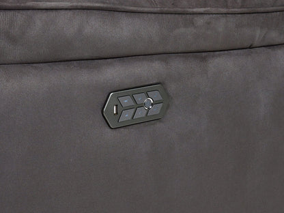 Continental Electric Reclining Grey Fabric Suede Sofas