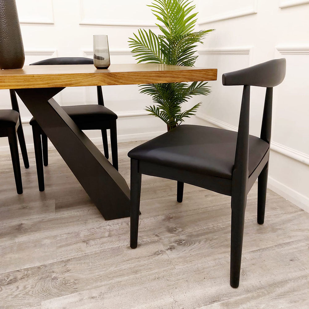 ELSA WOODEN WISHBONE CHAIR WITH MATT.