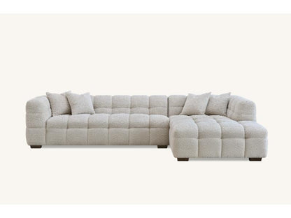 Aluxo Tribeca Right Hand Corner Group in Oatmeal Boucle Fabric