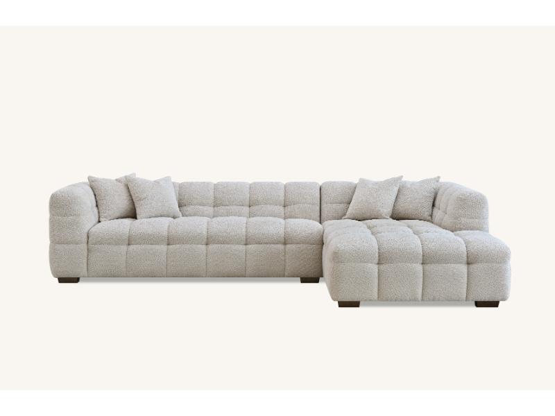 Aluxo Tribeca Right Hand Corner Group in Oatmeal Boucle Fabric – view 4
