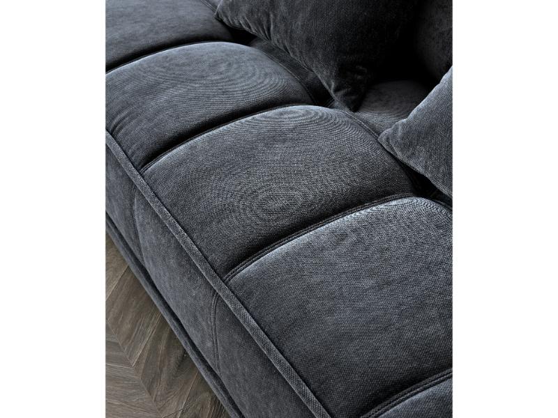Gramercy Sofa In Steel Velvet 3 seater