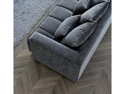 Gramercy Sofa In Steel Velvet 3 seater