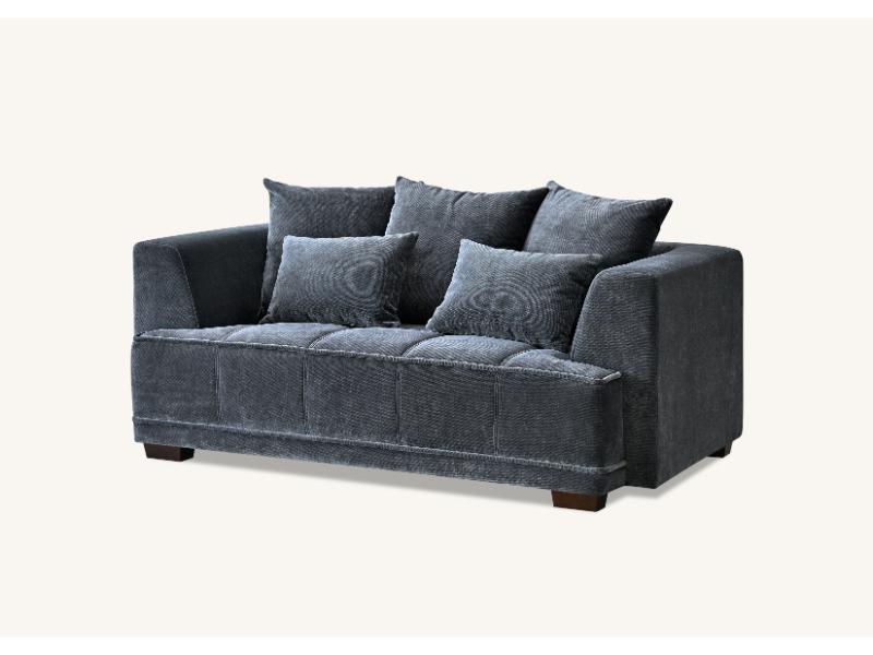 Gramercy Sofa In Steel Velvet 3 seater – view 2