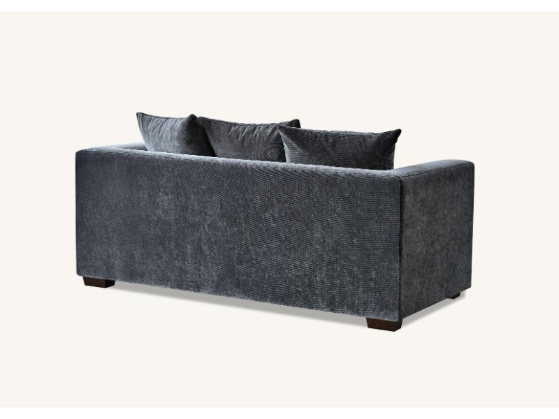Gramercy Sofa In Steel Velvet 3 seater