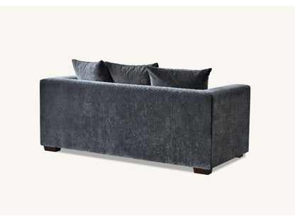 Gramercy Sofa In Steel Velvet 3 seater