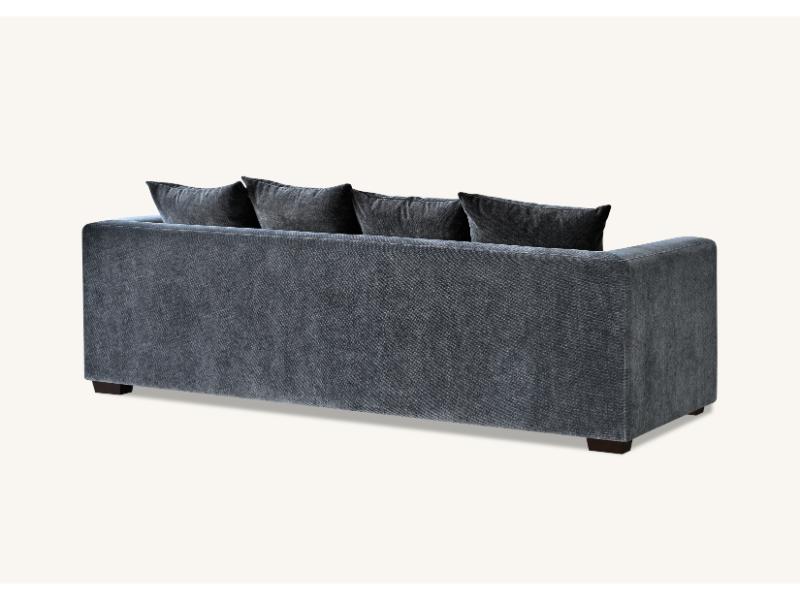Gramercy Sofa In Steel Velvet 3 seater
